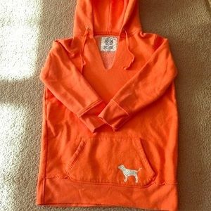 VS PINK Orange 'PINK SAYS PEACE' Sweatshirt MEDIUM